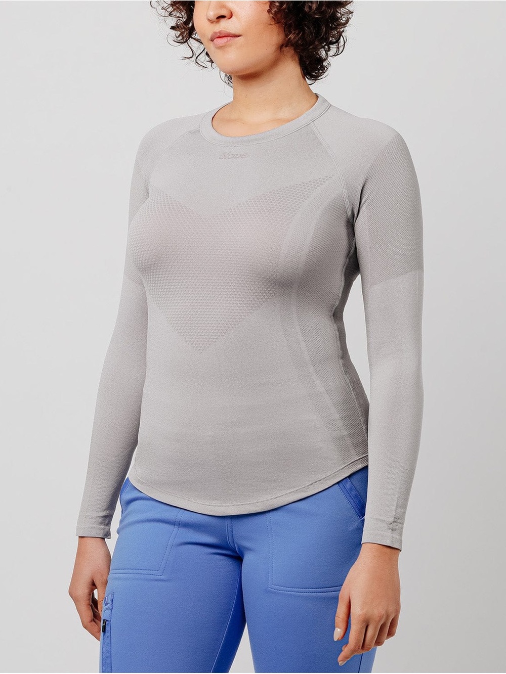 Clove Underscrub Crewneck Long-Sleeve Top Heather Gray – Size XL
